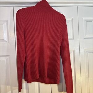 Brooks Brothers Red Cable Knit Turtleneck Merino Wool, Silk, Cashmere Women's XL